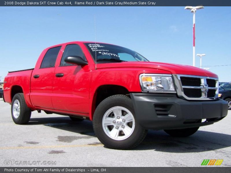 Flame Red / Dark Slate Gray/Medium Slate Gray 2008 Dodge Dakota SXT Crew Cab 4x4