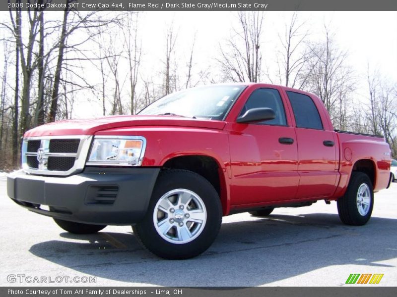 Flame Red / Dark Slate Gray/Medium Slate Gray 2008 Dodge Dakota SXT Crew Cab 4x4