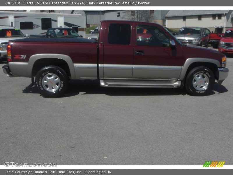 Dark Toreador Red Metallic / Pewter 2000 GMC Sierra 1500 SLT Extended Cab 4x4