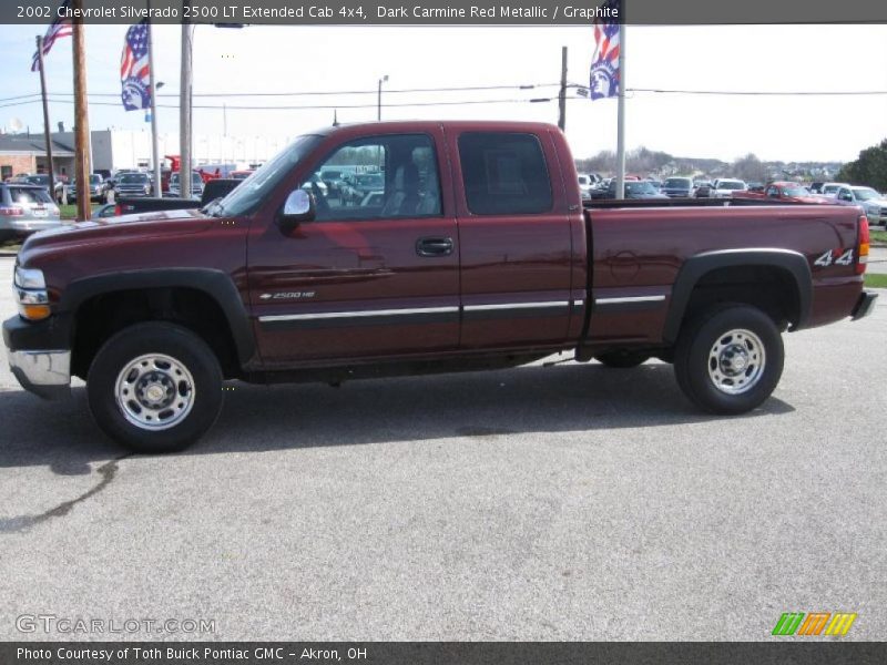 Dark Carmine Red Metallic / Graphite 2002 Chevrolet Silverado 2500 LT Extended Cab 4x4
