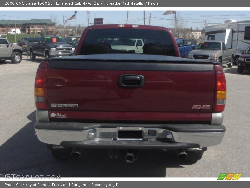 Dark Toreador Red Metallic / Pewter 2000 GMC Sierra 1500 SLT Extended Cab 4x4