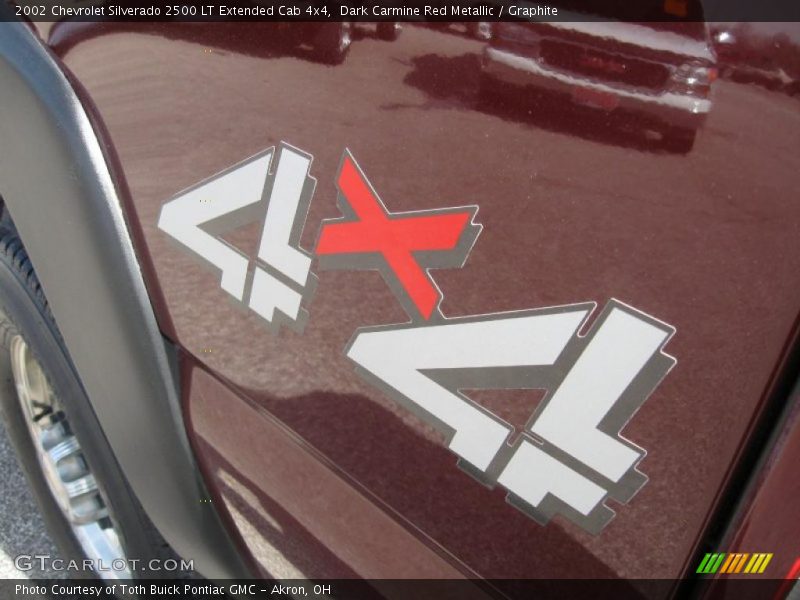 Dark Carmine Red Metallic / Graphite 2002 Chevrolet Silverado 2500 LT Extended Cab 4x4