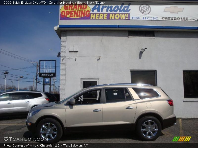 Gold Mist Metallic / Ebony Black/Ebony 2009 Buick Enclave CXL AWD