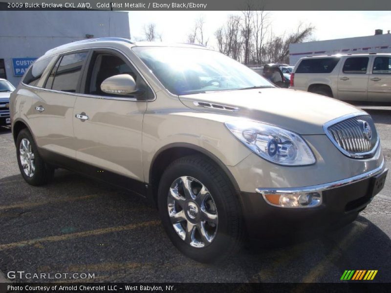 Gold Mist Metallic / Ebony Black/Ebony 2009 Buick Enclave CXL AWD