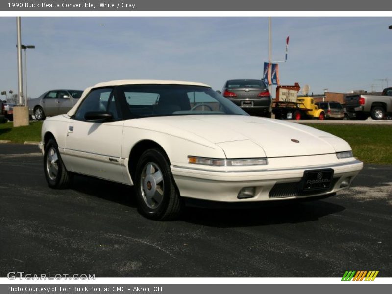 White / Gray 1990 Buick Reatta Convertible