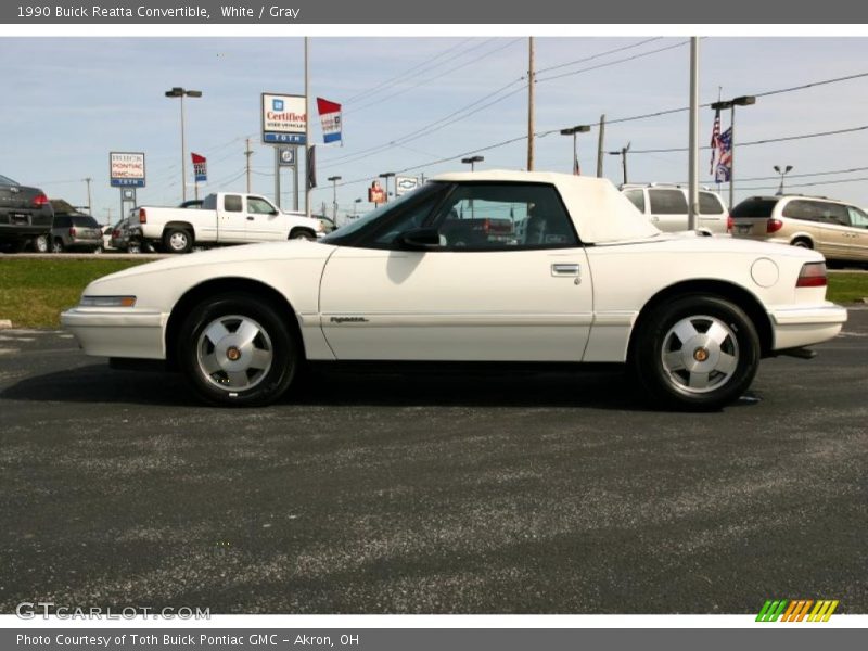 White / Gray 1990 Buick Reatta Convertible