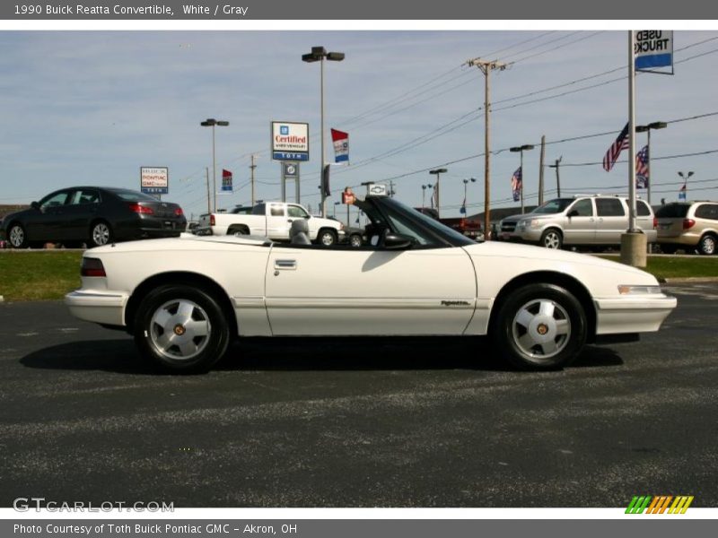 White / Gray 1990 Buick Reatta Convertible