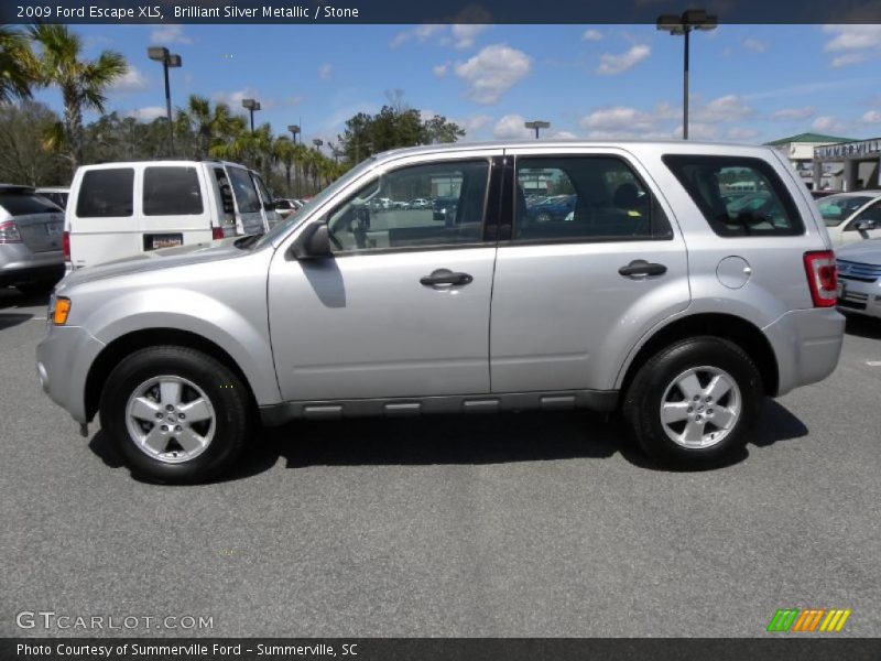 Brilliant Silver Metallic / Stone 2009 Ford Escape XLS