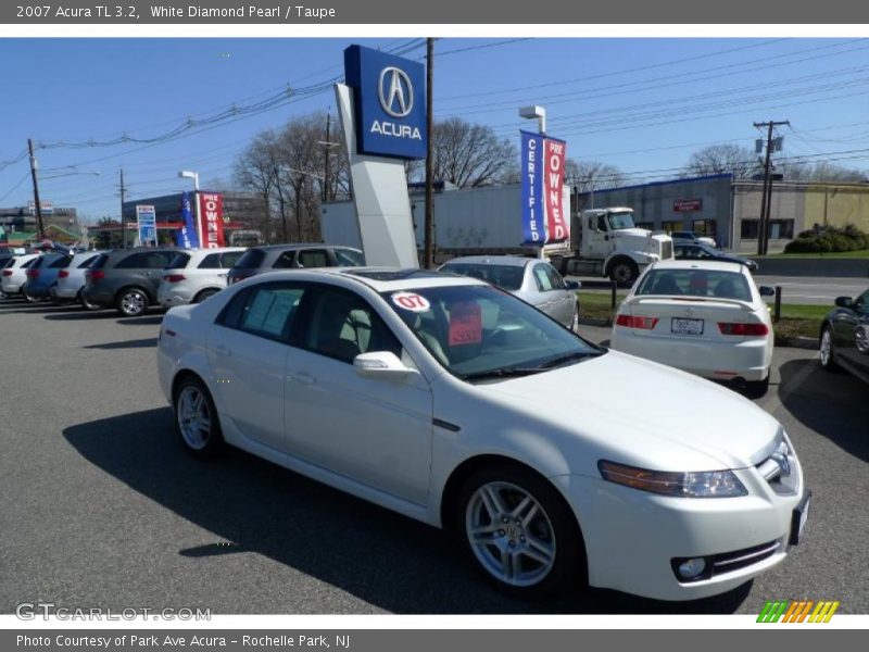 White Diamond Pearl / Taupe 2007 Acura TL 3.2