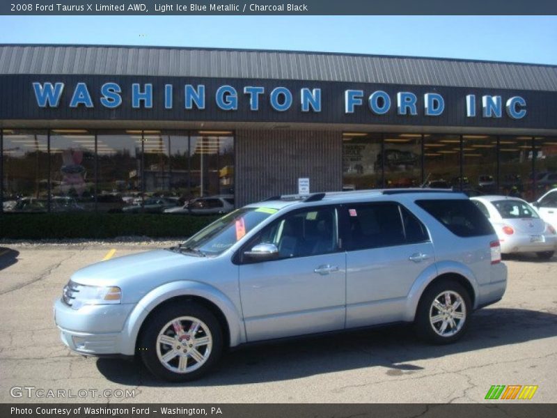 Light Ice Blue Metallic / Charcoal Black 2008 Ford Taurus X Limited AWD