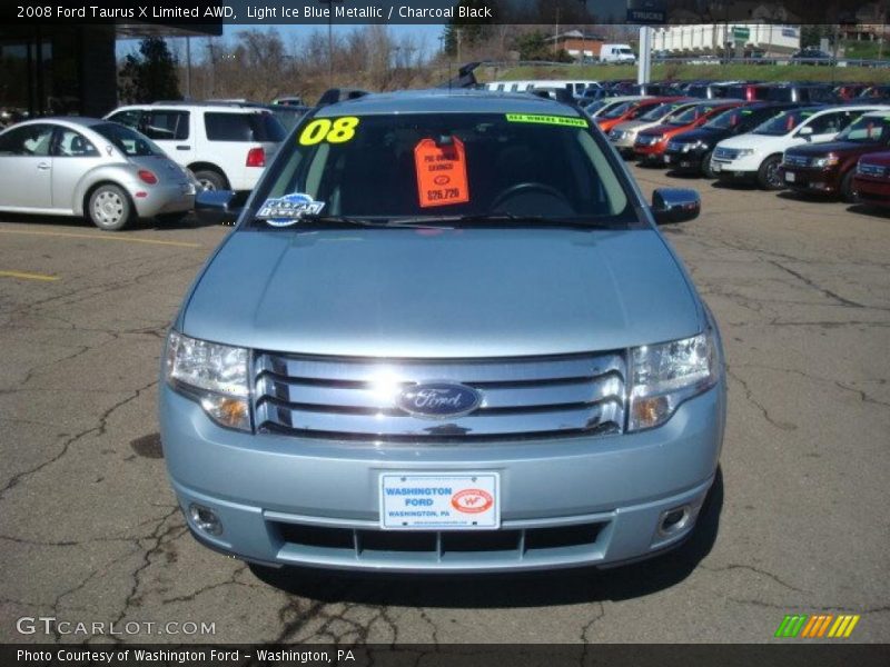 Light Ice Blue Metallic / Charcoal Black 2008 Ford Taurus X Limited AWD