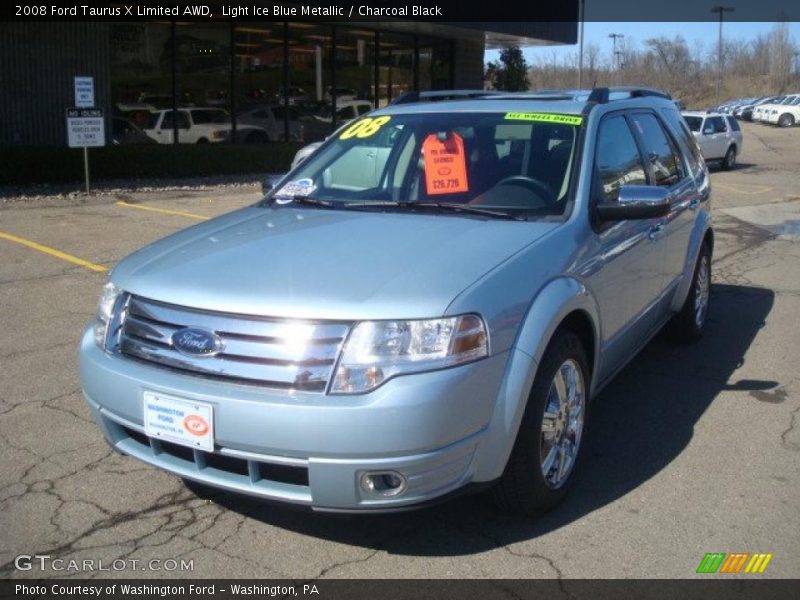 Light Ice Blue Metallic / Charcoal Black 2008 Ford Taurus X Limited AWD