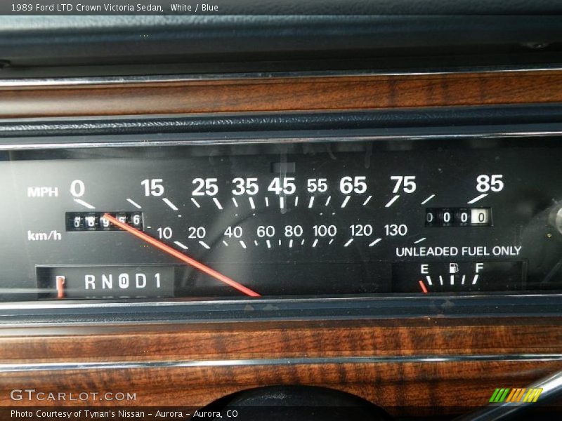 White / Blue 1989 Ford LTD Crown Victoria Sedan