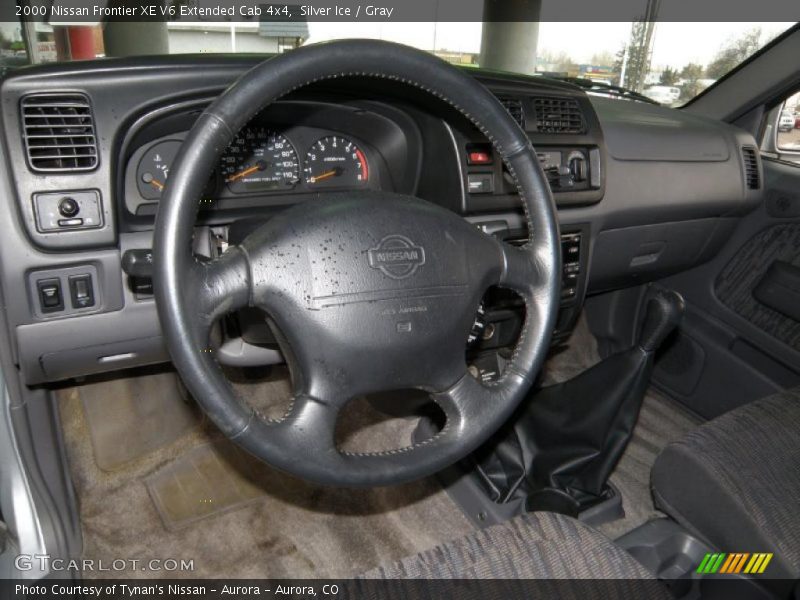 Silver Ice / Gray 2000 Nissan Frontier XE V6 Extended Cab 4x4