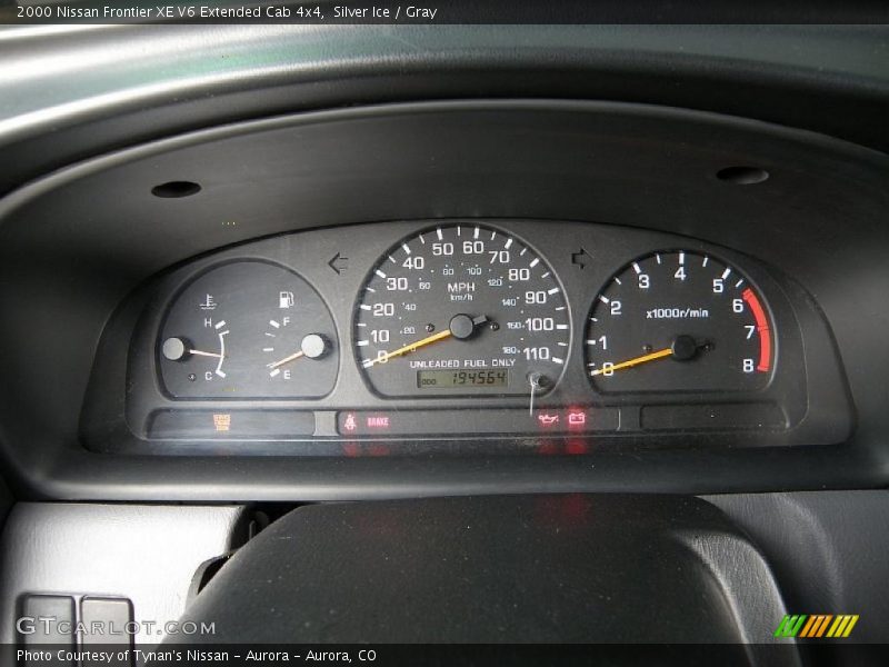 Silver Ice / Gray 2000 Nissan Frontier XE V6 Extended Cab 4x4