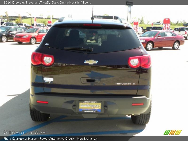 Dark Cherry Metallic / Ebony 2010 Chevrolet Traverse LT AWD