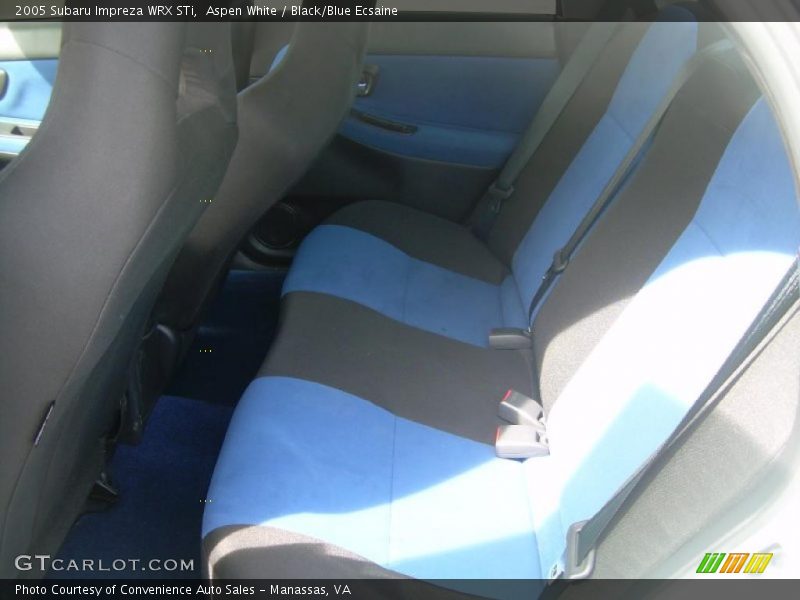 Aspen White / Black/Blue Ecsaine 2005 Subaru Impreza WRX STi