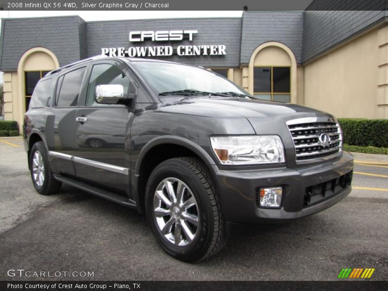 Silver Graphite Gray / Charcoal 2008 Infiniti QX 56 4WD