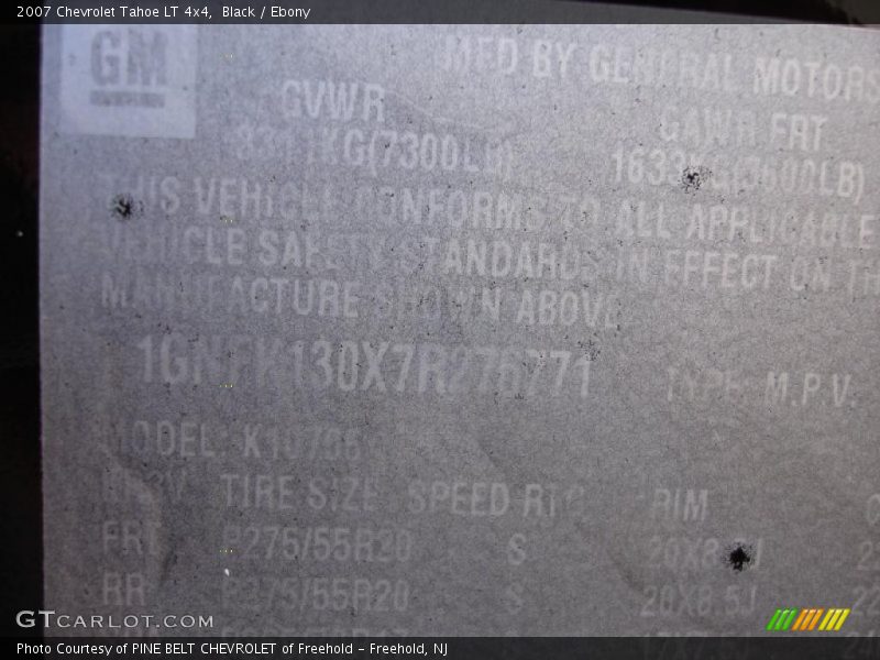 Black / Ebony 2007 Chevrolet Tahoe LT 4x4