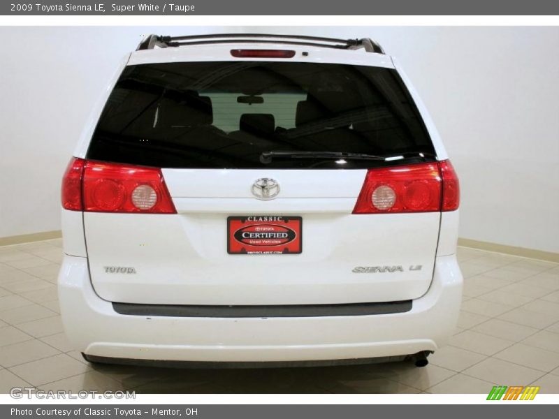 Super White / Taupe 2009 Toyota Sienna LE