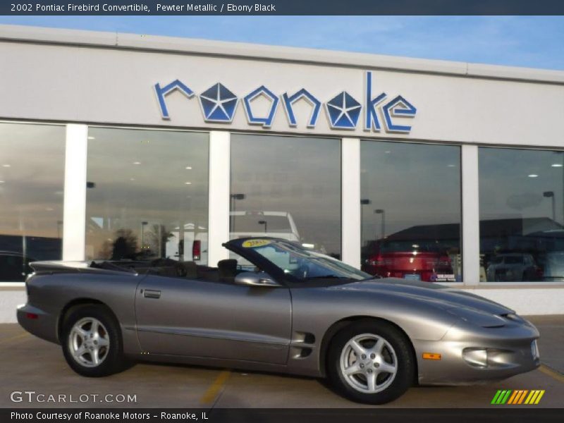 Pewter Metallic / Ebony Black 2002 Pontiac Firebird Convertible