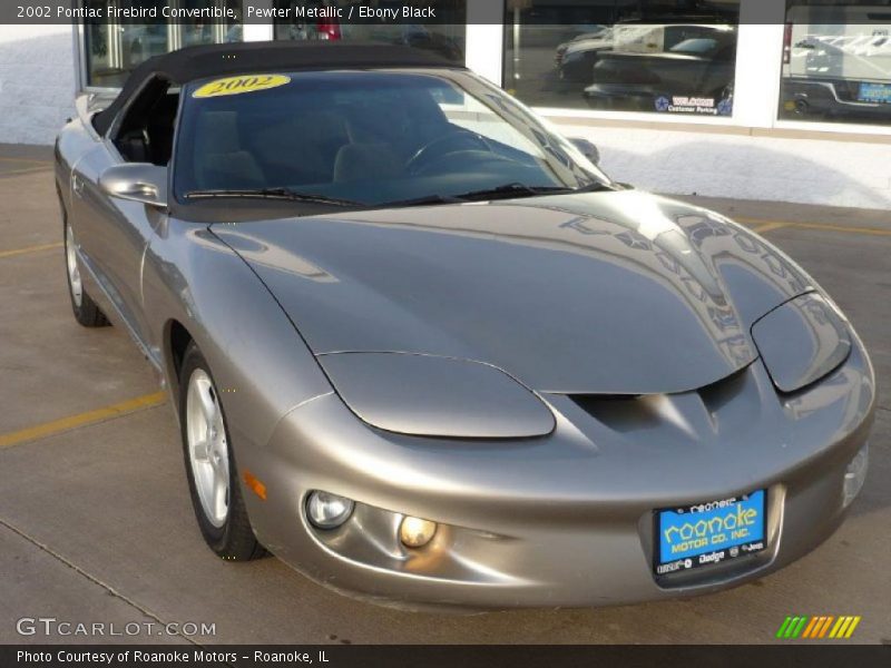 Pewter Metallic / Ebony Black 2002 Pontiac Firebird Convertible