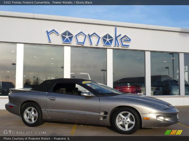 Pewter Metallic / Ebony Black 2002 Pontiac Firebird Convertible