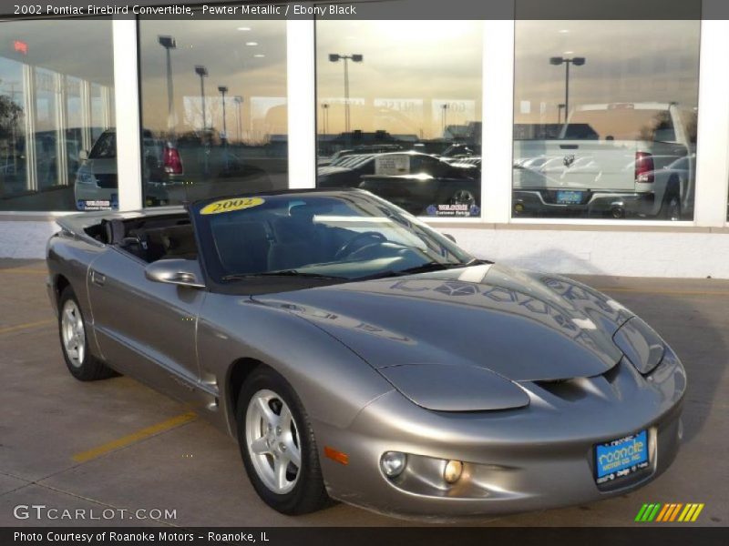 Pewter Metallic / Ebony Black 2002 Pontiac Firebird Convertible