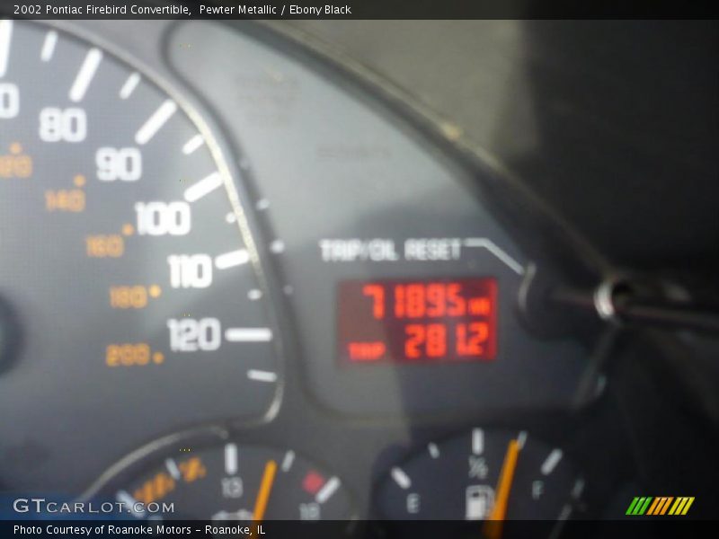 Pewter Metallic / Ebony Black 2002 Pontiac Firebird Convertible