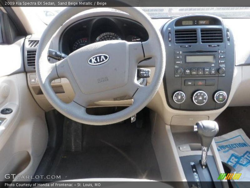 Sand Beige Metallic / Beige 2009 Kia Spectra EX Sedan