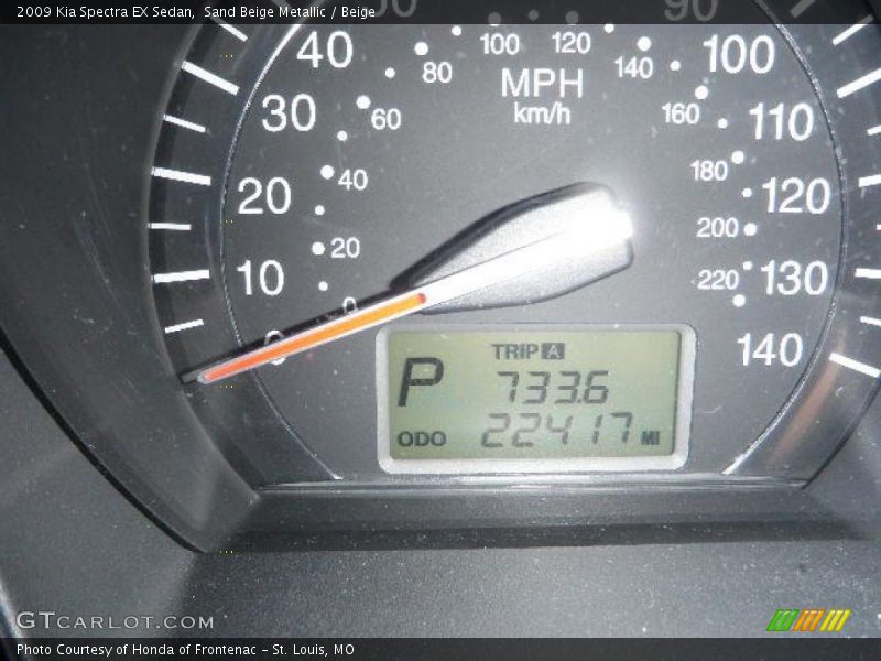 Sand Beige Metallic / Beige 2009 Kia Spectra EX Sedan