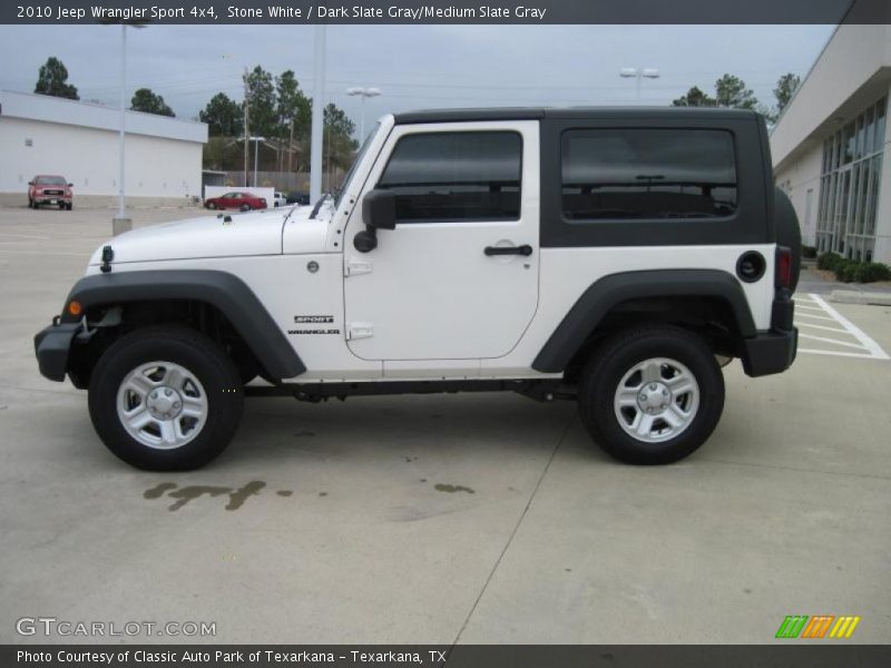 Stone White / Dark Slate Gray/Medium Slate Gray 2010 Jeep Wrangler Sport 4x4