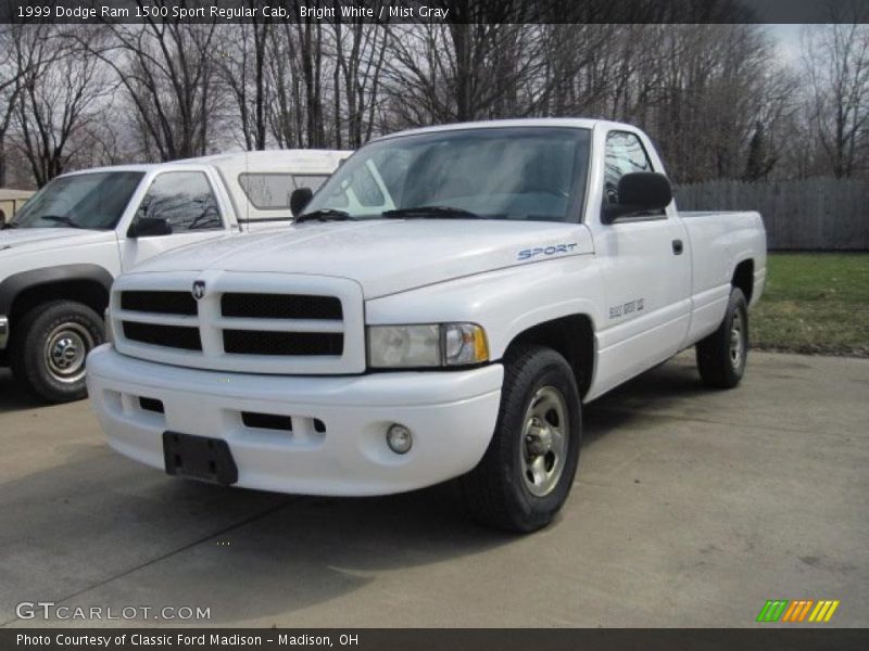 Bright White / Mist Gray 1999 Dodge Ram 1500 Sport Regular Cab