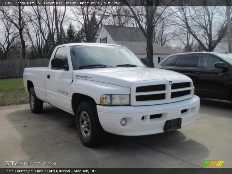 Bright White / Mist Gray 1999 Dodge Ram 1500 Sport Regular Cab