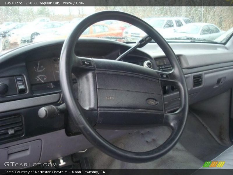 White / Gray 1994 Ford F250 XL Regular Cab