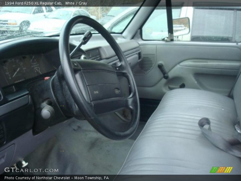 White / Gray 1994 Ford F250 XL Regular Cab