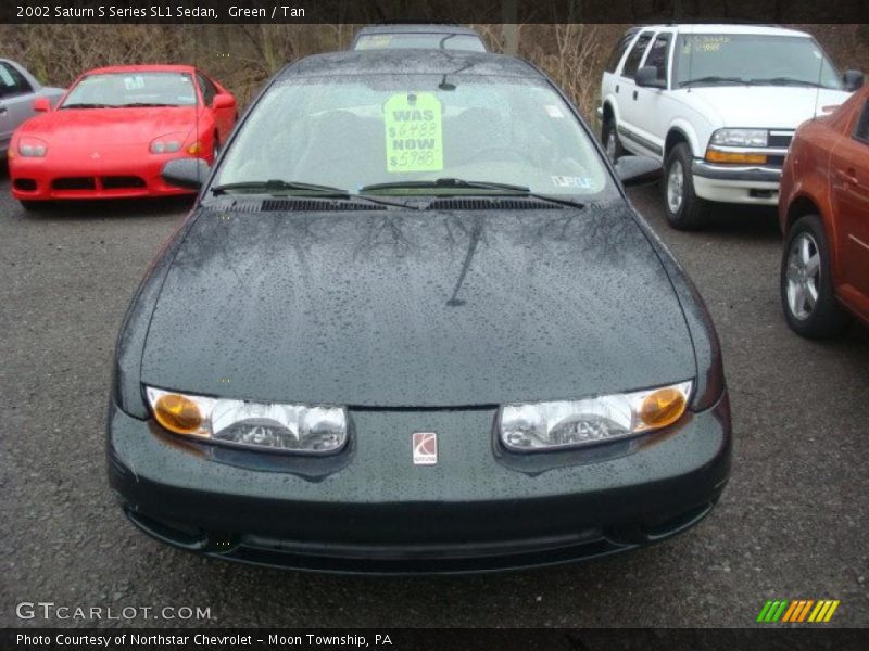 Green / Tan 2002 Saturn S Series SL1 Sedan