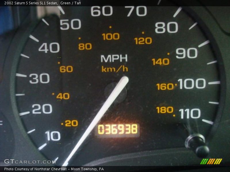 Green / Tan 2002 Saturn S Series SL1 Sedan