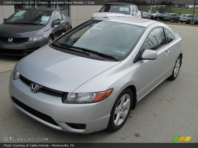 Alabaster Silver Metallic / Gray 2008 Honda Civic EX-L Coupe