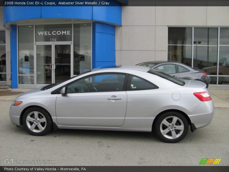 Alabaster Silver Metallic / Gray 2008 Honda Civic EX-L Coupe
