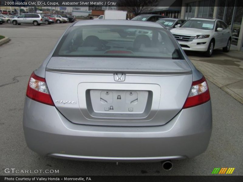 Alabaster Silver Metallic / Gray 2008 Honda Civic EX-L Coupe