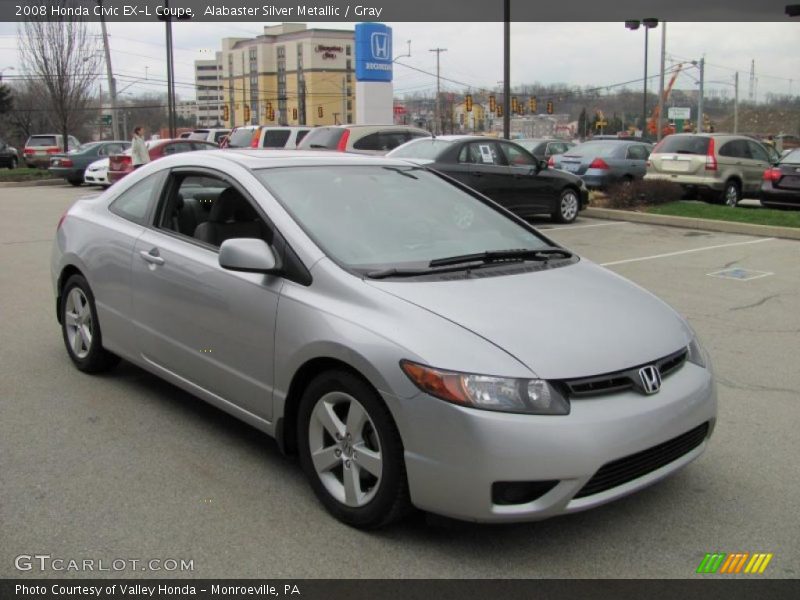 Alabaster Silver Metallic / Gray 2008 Honda Civic EX-L Coupe