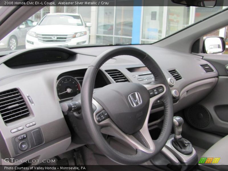 Alabaster Silver Metallic / Gray 2008 Honda Civic EX-L Coupe