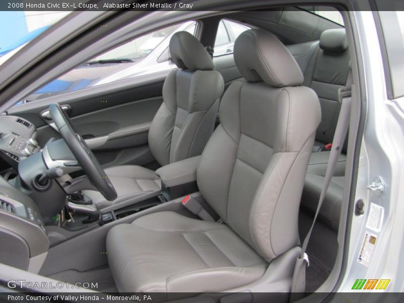 Alabaster Silver Metallic / Gray 2008 Honda Civic EX-L Coupe