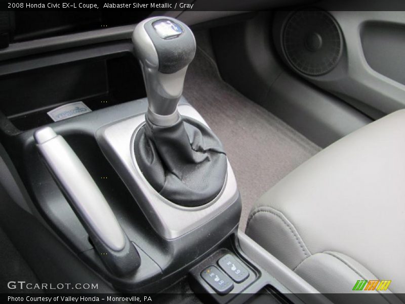 Alabaster Silver Metallic / Gray 2008 Honda Civic EX-L Coupe