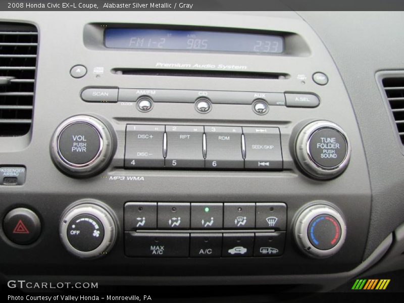 Alabaster Silver Metallic / Gray 2008 Honda Civic EX-L Coupe