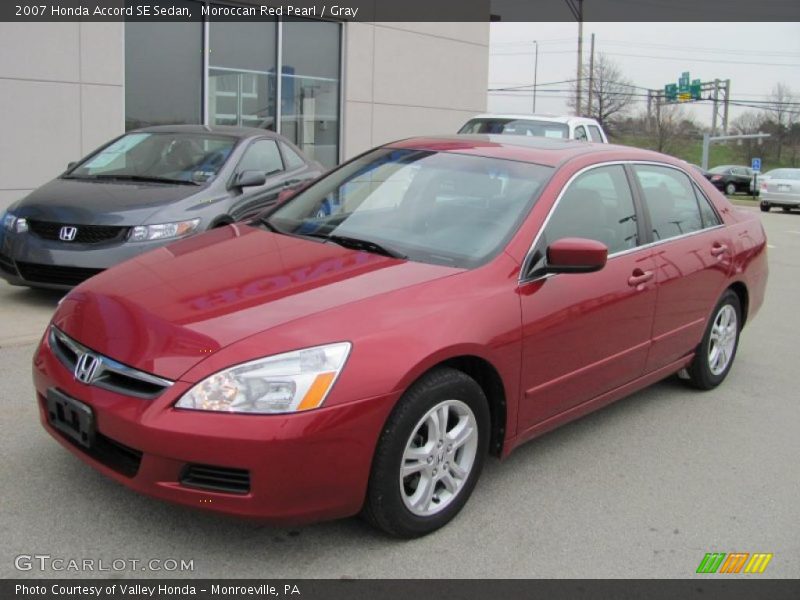 Moroccan Red Pearl / Gray 2007 Honda Accord SE Sedan