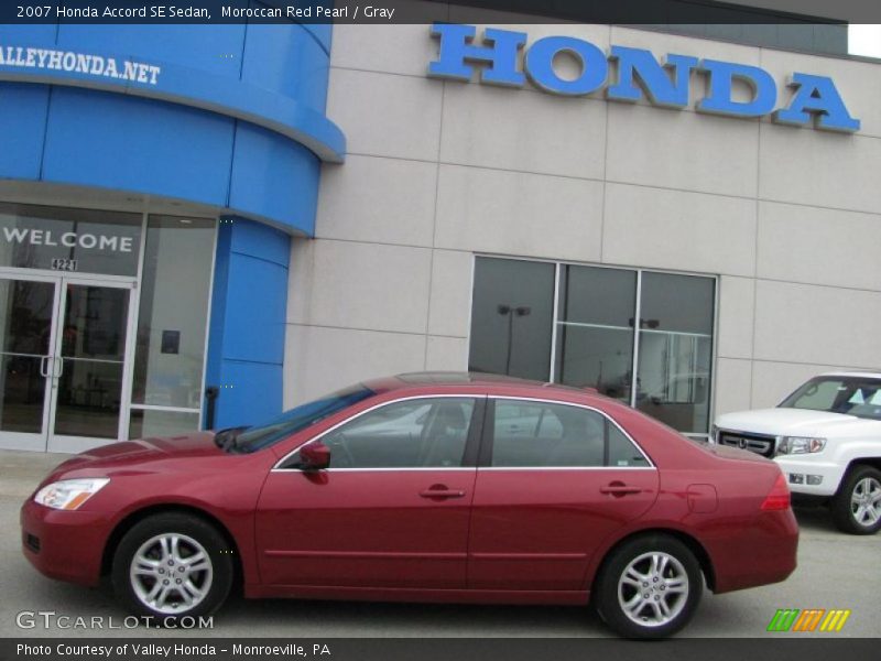 Moroccan Red Pearl / Gray 2007 Honda Accord SE Sedan