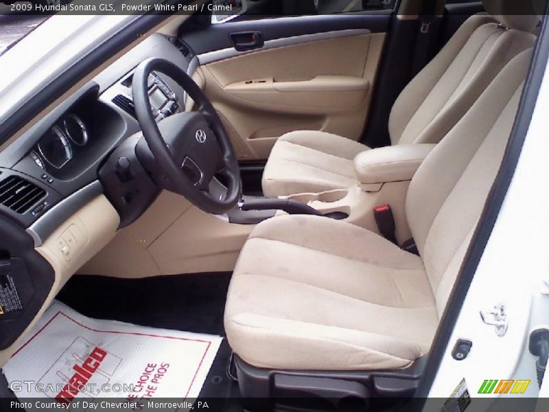 Powder White Pearl / Camel 2009 Hyundai Sonata GLS