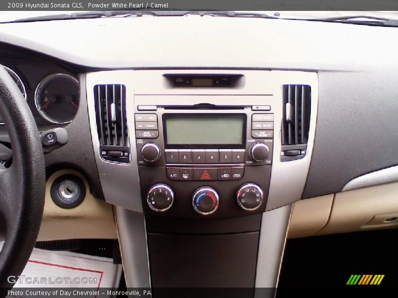Powder White Pearl / Camel 2009 Hyundai Sonata GLS